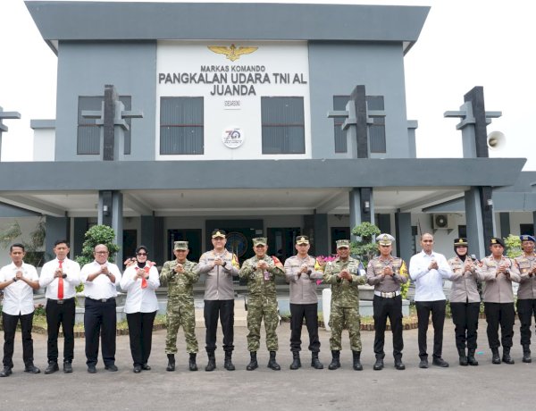Sidoarjo Ajak Silaturahmi Perkuat Sinergitas, Kapolresta Sidoarjo Kunjungan ke Lanudal Juanda